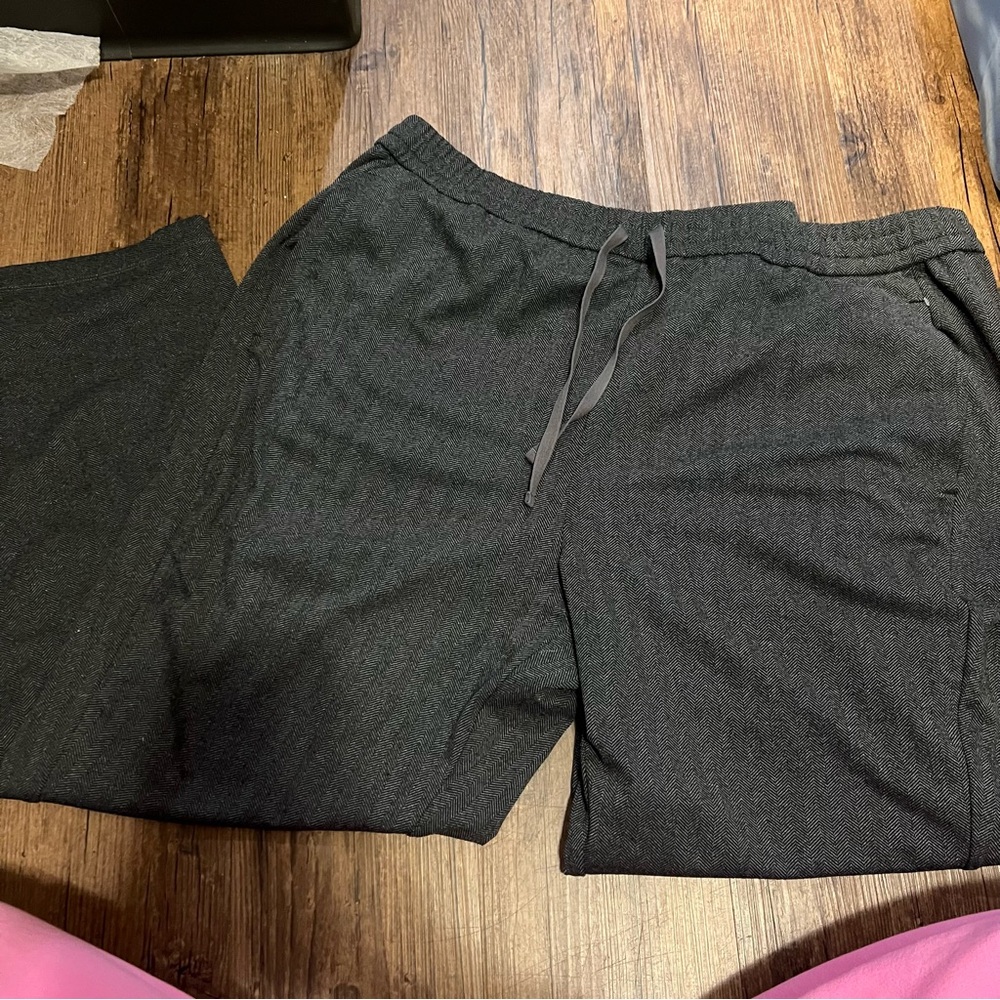Eileen Fisher Herringbone High-Rise Cinch Waistband Sweatpant w/Pockets, L